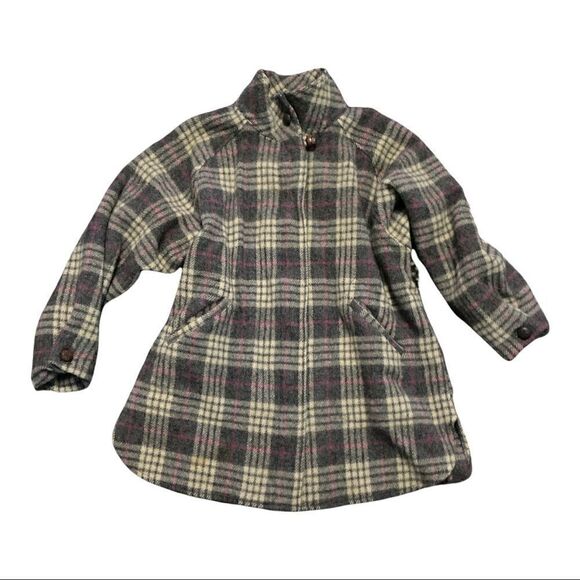 Woolrich | Woolrich Woman Vintage Gray Plaid Zip Wool Blend Jacket | L - Picture 1 of 10